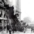 VINTAGE GLARE MONTPARNASSE, PARIS, FRANCE STEAM TRAIN WRECK PHOTO 1895 DISASTER