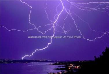 Beautiful Lightning Photo over River Force of Nature Night Sky Breathtaking
