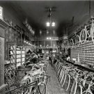 Vintage Phonograph Bicycle Indian Excelsior Motorcycle Shop Music Cylinder Photo