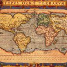 VINTAGE LOOK 1601 OLD WORLD MAP ORTELIUS PHOTO PERFECT WALL TRAVEL ART PICTURE