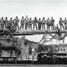 WW2 Captured German Artillery Gun Anzio Italy American Troops Railroad Car Photo