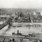 1906 VINTAGE PHOTO BLACK AND WHITE PITTSBURGH PENNSYLVANIA BRIDGE PADDLE BOATS