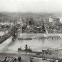 1906 VINTAGE PHOTO BLACK AND WHITE PITTSBURGH PENNSYLVANIA BRIDGE PADDLE BOATS