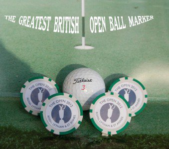 THE BRITISH OPEN 2012 GOLF BALL MARKER POKER 4 CHIP SET ACCESSORY GIFT ITEM