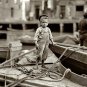 Nostalgic1909 Boston Harbor Cute Young Boy On Wooden Boats Relaxing Scene Photo