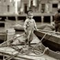 Nostalgic1909 Boston Harbor Cute Young Boy On Wooden Boats Relaxing Scene Photo