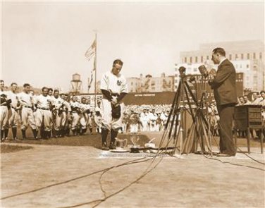 Lou Gehrig Farewell Speech  Baseball Photo 11 x 14