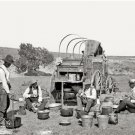Texas Cowboys Chuck Wagon Camp Fire 1901 Photo Open Range Cooking Black Coffee