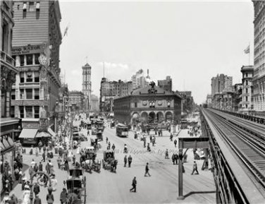 NEW YORK CITY HEROLD SQUARE PHOTO 1908 MANHATTAN BOROUGH BROADWAY TIMES SQUARE
