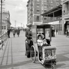 ATLANTIC CITY NEW JERSEY 1905 PHOTO BLACK & WHITE BOARDWALK CART PRE CASINOS