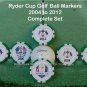 RYDER CUP POKER CHIP GOLF BALL MARKER VALHALLA MEDINAH CELTIC MANOR OAKLAND HILL