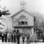 ANTIQUE FIREHOUSE 1890 PHOTO FIREMEN EQUIPMENT SAFETY PROTECTION VOLUNTEER TRUCK