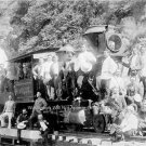 RARE UNIQUE 1895 STEAM ENGINE PHOTO COAL TRAINS LOCOMOTIVES ENGINEER CONDUCTOR