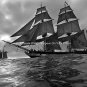 Ocean Scene Vintage Wood Sailing Tall Ships Boats Maritime Nautical Night Photo