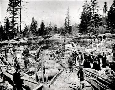 PHOTO CALIFORNIA GOLD RUSH MINING GOLD BULLION MINERS PANNING SILT PROSPECTING