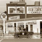 TEXACO GASOLINE CAMEL COCA-COLA 1940 PHOTO NOSTALGIC SIGNS GAS PUMPS AUTOMOBILES
