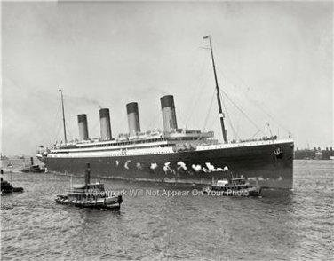 White Star Ocean Liner Passenger Ship Olympic Maiden Voyage New York 1911 Photo
