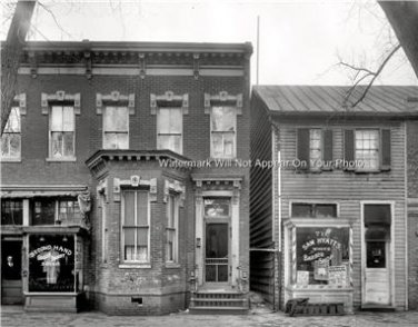Depression Era White Barber Shop Hair Cuts Club Man Hot Razor Shave Pole Photo