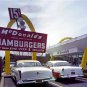 Vintage Drive In McDonalds Hamburgers Old Chevrolet Cars Automobile Color Photo