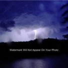 Lightning Strike Photo Gift Idea Calm Waters Lake Clouds Wall Art Lobby Picture