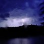 Lightning Strike Photo Gift Idea Calm Waters Lake Clouds Wall Art Lobby Picture