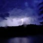 Lightning Strike Photo Gift Idea Calm Waters Lake Clouds Wall Art Lobby Picture