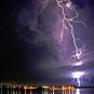 Lightning Strike Photo Gift Calm Water Bay Sea Clouds Nautical Wall Art Picture