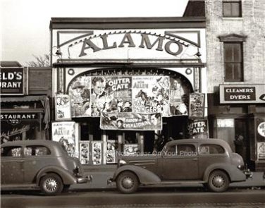 The Alamo Vintage Old Matinee Western Movie Theater Ford Chevy automobiles Photo