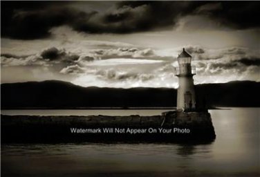 PHOTO LIGHTHOUSE WALL ART CLOUDS RELAXING TROPICS CARIBBEAN PARADISE OASIS