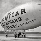 The Goodyear Blimp Enterprise Vintage lifeguard tires Advertising Photo Airships