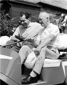 37TH PRESIDENT RICHARD M NIXON 34TH DWIGHT D EISENHOWER PLAYING GOLF PHOTO 1961
