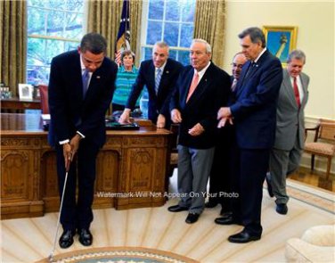 ARNOLD PALMER PGA GOLF PRESIDENT BARACK OBAMA 44TH PRESIDENT UNITED STATES PHOTO