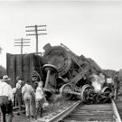 TRAIN WRECK LAUREL MARYLAND RAILROAD PHOTO 1922 STEAM COAL LOCOMOTIVES ENGINEER