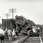 TRAIN WRECK LAUREL MARYLAND RAILROAD PHOTO 1922 STEAM COAL LOCOMOTIVES ENGINEER