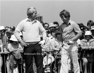 JACK NICKLAUS TOM WATSON PGA PROS MASTERS GOLF CHAMPION 1977 BRITISH OPEN PHOTO