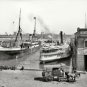 RARE NEW YORK CITY PIER 13 PADDLE WHEEL RIVER BOAT VENDOR HORSE WAGON PHOTO 1905