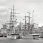 CLASSIC WOODEN MAST SHIPS ON NEW YORK EAST RIVER 1900 PHOTO NAUTICAL THEME