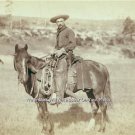 WESTERN COWBOY LARGE QUALITY PHOTO 1888 HORSE RIFLE PISTOL SADDLE CATTLE DRIVE