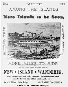 VINTAGE LOOKING STEAM POWER RIVER BOAT PADDLE WHEEL POSTER PHOTO ISLAND TOUR