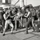 USS New York Navy Ship Sailors Santiago Campaign Military Boxing Fight Photo