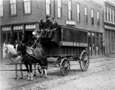 MAIL HORSE WAGON SAN FRANCISCO ANTIQUE MAIL PHOTO U.S. POSTAL MAILMAN POSTMAN