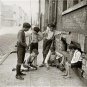 Young Boys Kids Playing Marbles Sidewalk Games Vintage Early Americana Art Photo