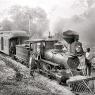 OLD FLORIDA RAILROAD PHOTO 1897 STEAM COAL TRAINS LOCOMOTIVES ENGINEER CONDUCTOR
