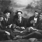 VINTAGE GAMBLING PHOTO 1895 CARD GAME BETTING POKER TEXAS HOLD EM FIVE CARD STUD