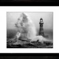 Framed Lighthouse in Storm beautiful B & W Ocean photo