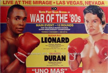 SUGAR RAY LEONARD ROBERTO DURAN FIGHT POSTER PHOTO BOXING LEGENDS LAS VEGAS