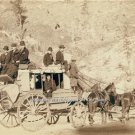 DEADWOOD SOUTH DAKOTA STAGECOACH PHOTO 1889 HORSES PASSENGERS SHOTGUN PISTOLS