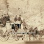 DEADWOOD SOUTH DAKOTA STAGECOACH PHOTO 1889 HORSES PASSENGERS SHOTGUN PISTOLS