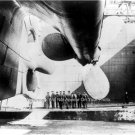 RMS Titanic Ship workers with huge propeller photo 1911