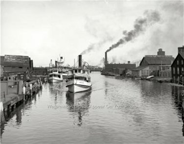 Vintage WaterFront Scene Ads Port Huron Michigan Steamer Ships 1905 Wall Photo